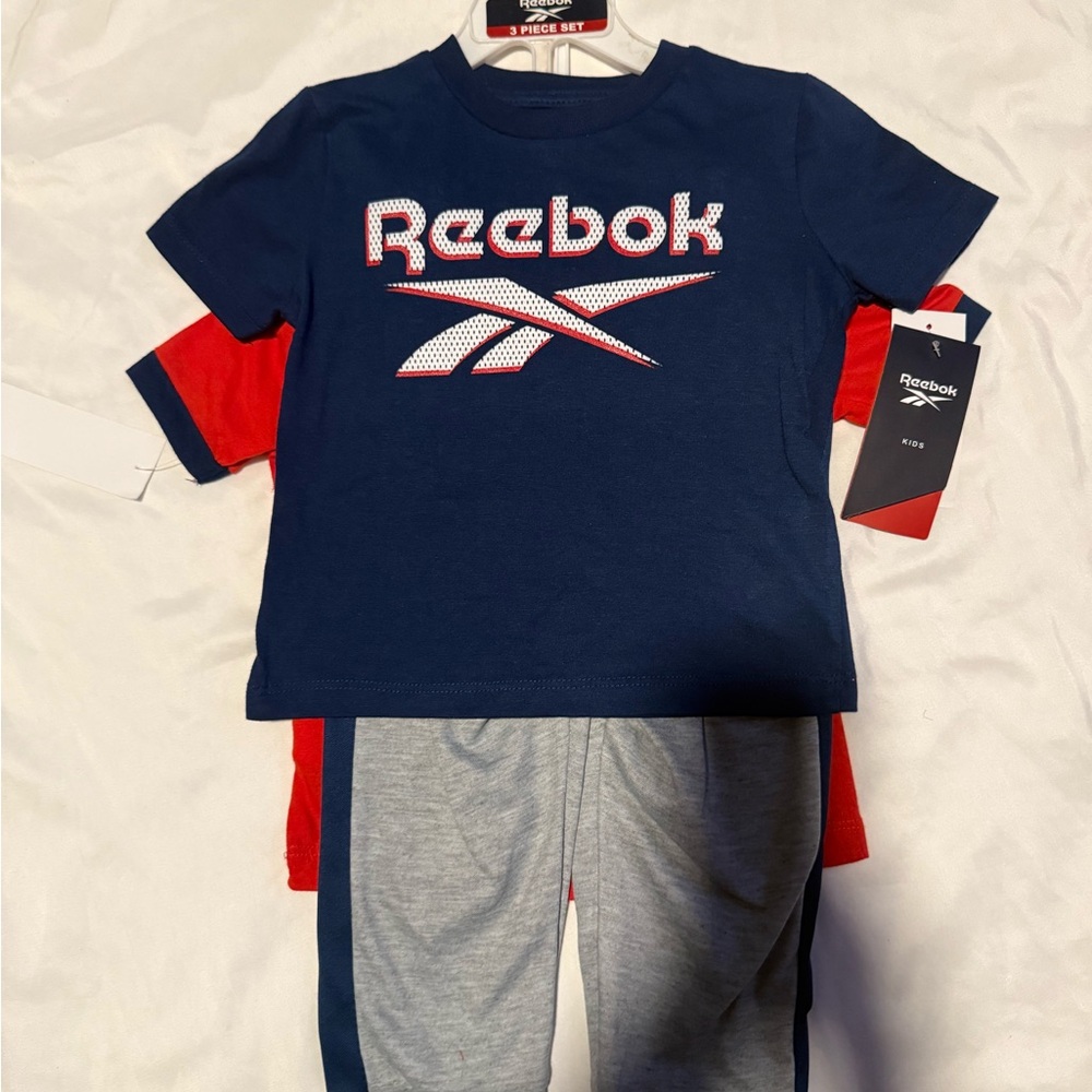 Reebok Blue, Red and Gray 3 Piece Pants Set - Picture 1 of 3